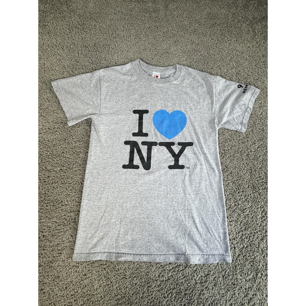 I Love NY Shirt Mens S Gray I Heart NY 9/11 Memorial Museum Short Sleeve